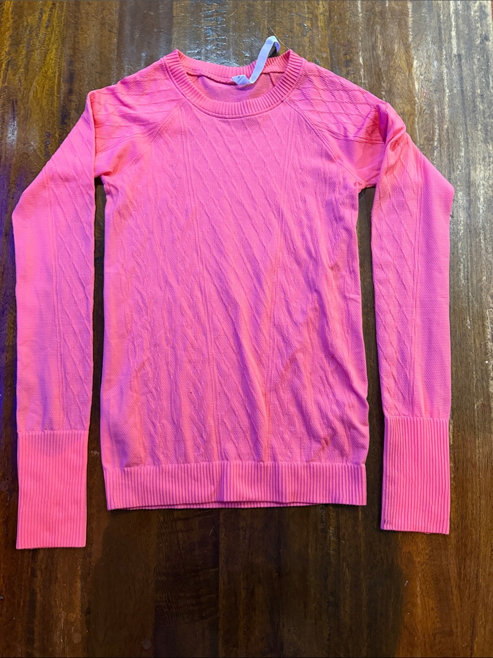 lululemon athletica Coral Long Sleeve Crew with detailing. NEW WITHOUT TAGS